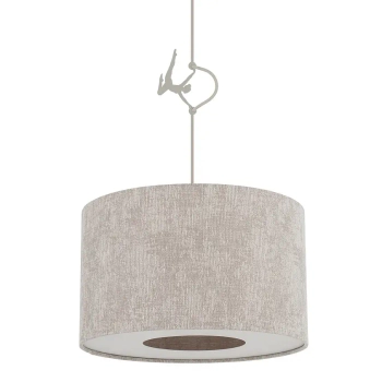 Lampa abażurowa wisząca CEDRO 11664 do salonu beżowa