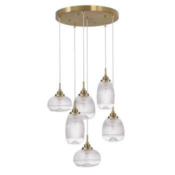 Wielopunktowa lampa wisząca MOND LE41848 szklana złoty przezroczysty