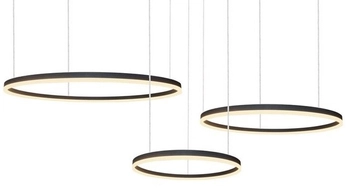 Lampa wisząca Halo AZ4975 100+80+60 LED 180W do salonu ringi czarne
