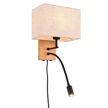 Kinkiet ścienny NILAM 212870236 LED 3,1W 3000K drewniany czarny beżowy