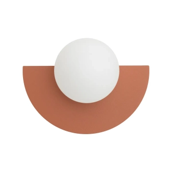Kulista ścienna lampa SATURN terakota biała kula ze szkła 1xG9 do jadalni 12600