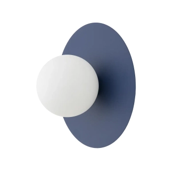 Lampa ścienna kulista SATURN biała granatowa ze szkła 1xG9 ball kula do sypialni 12440