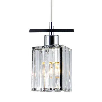 Kryształowa lampa wisząca 6791/1 8C kostka cube chrom