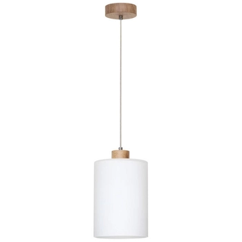 lampa wisząca ZEFIR 112860174 szklana zwis loftowy biały drewno