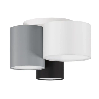 Potrójna lampa sufitowa ACALCO biała czarna LE43454 3xE27 abażurowa
