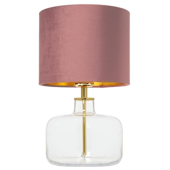 Nocna lampa abażurowa LORA 41072116 różowa lampka na biurko