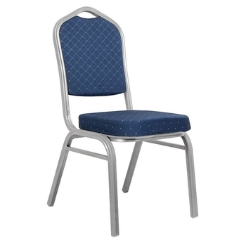 Materiałowe krzesło do salonu ARES KH1501100307 niebieski srebrny