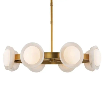 Alabastrowa lampa wisząca Alonso QN-ALONSO8-VBS-AR LED 30W 3000K mosiądz