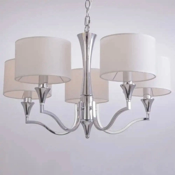 Klasyczna LAMPA wisząca WASHINGTON P05915WH Cosmolight abażurowy zwis na łańcuchu biały