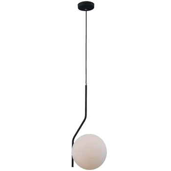 Loftowa LAMPA wisząca CARIMI PND-3300-1-BK metalowa OPRAWA szklany ZWIS kula grafitowa biała