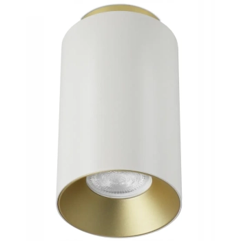 Sufitowa lampa spot CGSPOTLEDWHITEGOLD15 metalowa tuba biała złota