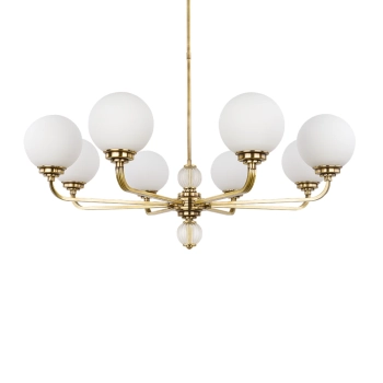 Kulisty żyrandol Abano ABA-ZW-8 (P) do sypialni kule mosiądz patyna