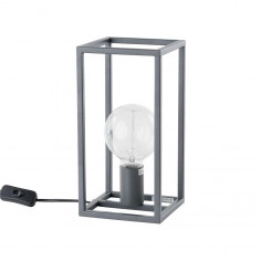 Stojąca LAMPKA nocna SIGALO MT-BR4366-T1 GR Italux stołowa LAMPA industrialna klatka loft szara