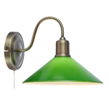 Klasyczna ścienna lampa Vela 108866 do sypialni zielony mosiądz