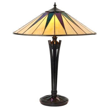 Lampa stołowa do jadalni Dark star 64045 witrażowa szklana kolorowa brązowa