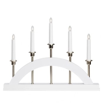 Świecznik stołowy biały stalowy Bridge candlestick biały