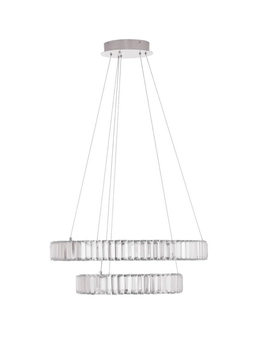 Srebrna lampa wisząca BAUTA LE42917 rings LED 46W do pokoju