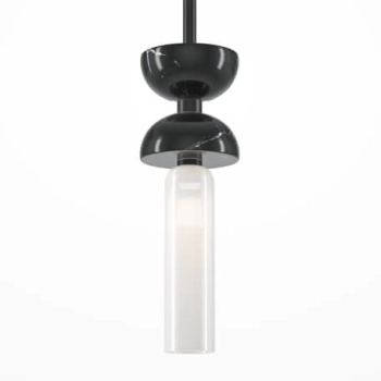 Wisząca lampa Kioto MOD178PL-01B marmurowa czarna biała