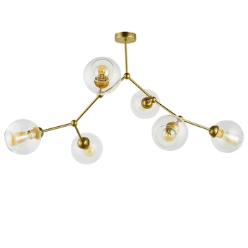 Sufitowa lampa kule Fairy 1979 TK Lighting molekuły szklana metalowa złota