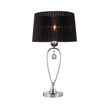 Klasyczna lampa stojąca Bello na stół glamour czarna chrom