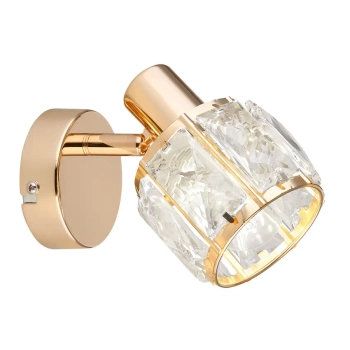 Kryształowa ścienna lampa Dubai 91-23476 glamour różowy złoty