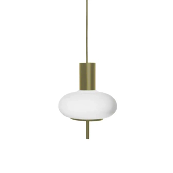 Owalna lampa wisząca TORNI TOA11414P0 oliwkowa biała szklana metalowa E27 15W nad stół