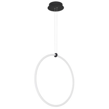 LAMPA wisząca COLON LE41609 Luces Exclusivas metalowa OPRAWA okrągy ZWIS LED 30W 3000K pierścień ring czarny