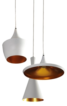 Wisząca lampa loftowa Mix do jadalni nad stół biała złota