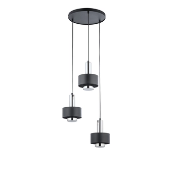Kaskadowa lampa wisząca Rif 40717 Sigma industrialna czarna srebrna