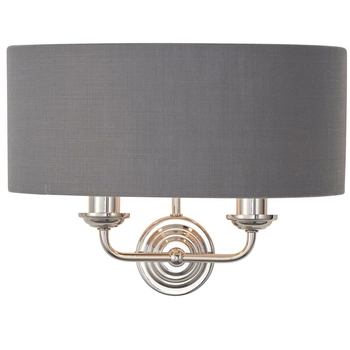 Lampa ścienna Highclere 94406 Endon podwójny antyk szary nikiel