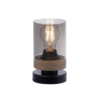 Lampa stołowa nowoczesna PASQUAL szklana czarna z wtyczką na stolik E27 11310-18