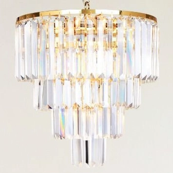 Żyrandol nad stół Amedeo 17106/4+1-GLD złota lampa wisząca crystal