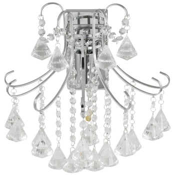 Glamour LAMPA kinkiet Barcelona 6248/1 8C Elem ścienna OPRAWA szklana z kryształkami crystals chrom przezroczysta