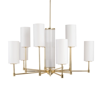 Sypialniany żyrandol Empoli EMP-ZW-10 (Z) abażury tuby białe mosiądz