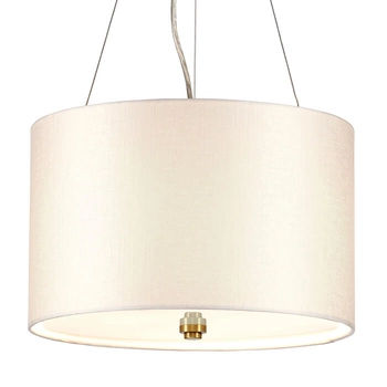Wisząca lampa z abażurem Pearce DL-PEARCE14-3LT-IV-AB mosiądz biała
