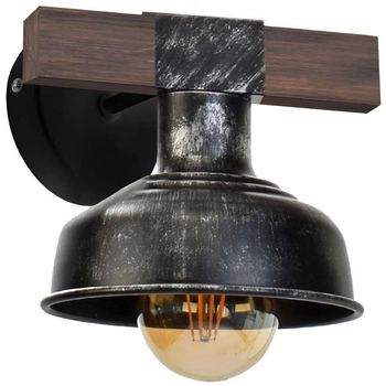 Ścienna LAMPA rustykalna FARO MLP6241 Milagro metalowa OPRAWA okrągły kinkiet belka industrialna czarna