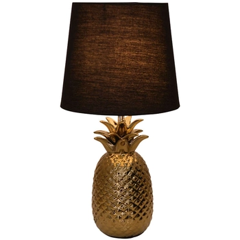 Dekoracyjna LAMPKA stołowa ANANAS 3150658 Nave ceramiczna LAMPA modernistyczna abażurowa na biurko czarna złota