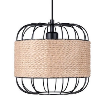 Wisząca lampa naturalna Fost SL.1252 druciana metalowa czarna