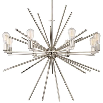Wisząca LAMPA żyrandol CARNEGIE QZ-CARNEGIE8-IS Elstead QUOIZEL metalowa OPRAWA zwis pręty sticks industrialne srebrne