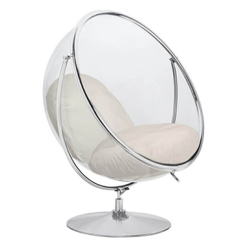 Kulisty fotel z poduszką Bubble JH200-2.56 King Home obrotowy chrom beżowy