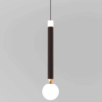 Wisząca LAMPA loft LAON PND-2018109-1 Italux metalowa OPRAWA industrialna LED 6W 3000K zwis kula ball kawowa biała