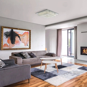 LAMPA sufitowa MERCER MX15118-1B-40W Italux kwadratowa OPRAWA metalowa LED 40W 3000K plafon chrom