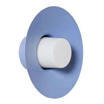 Lampa na ścianę Caponio CPWA19000 okrągły kapelusz do salonu niebieski