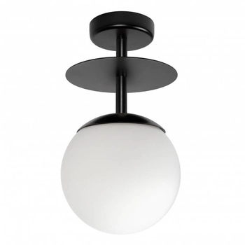 Nasufitowa lampa okrągła Plaat PLB12003 szklana metalowa biała czarna