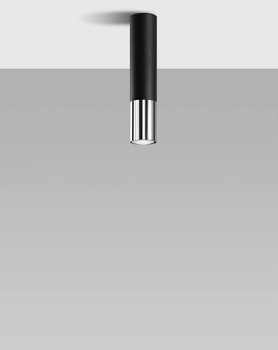 Loftowa LAMPA sufitowa SL.0939 modernistyczna OPRAWA metalowa tuba downlight czarna chrom