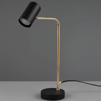 Stojąca LAMPA biurkowa VANTOS DL108512400 Trio regulowana LAMPKA loftowa tuba metalowa stołowa mosiądz