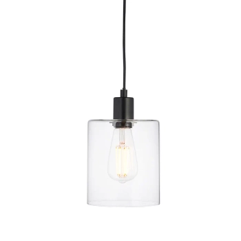 Wisząca lampa do salonu Toledo 95472 czarna przezroczysta
