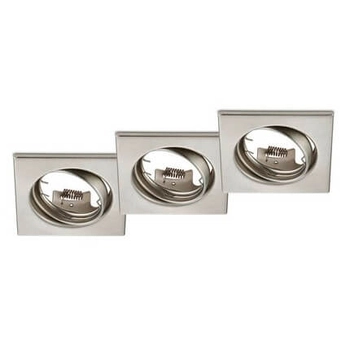 Trzy wpuszczane lampy kwadratowe JURA 650000307 sufitowe nikiel