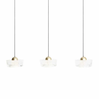 Wisząca lampa na listwie Lipari P0545 LED 22W 3000K potrójna złota