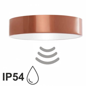 Sufitowa lampa z czujnikiem Cleo 1307623600165 Temar IP54 na balkon miedź